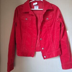 2000's Old Navy Women's Red Corduroy Jacket Sz Medium
